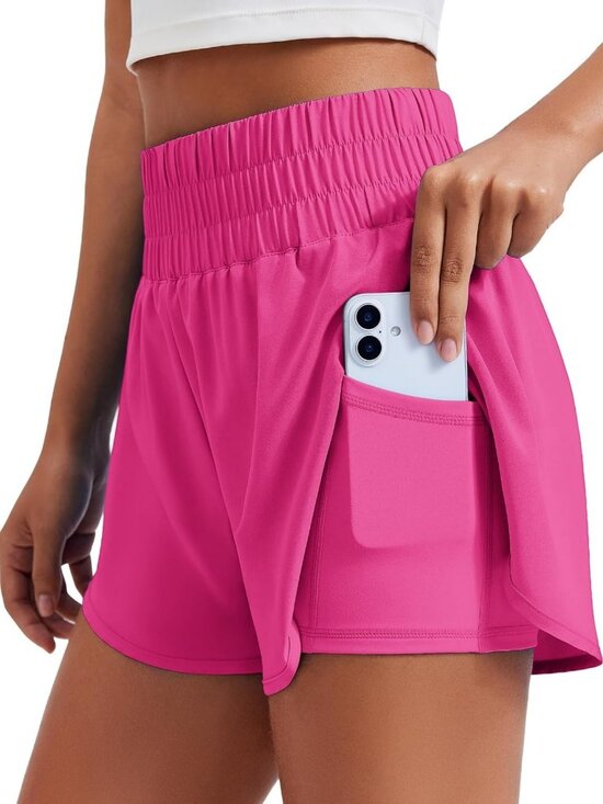 Pants - High-Waisted 2-in-1 Running Shorts for Women | Quick Dry, Lightweight, 4-Way
